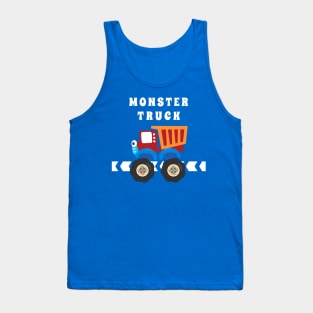 illustration of monster truck with cartoon style. Tank Top